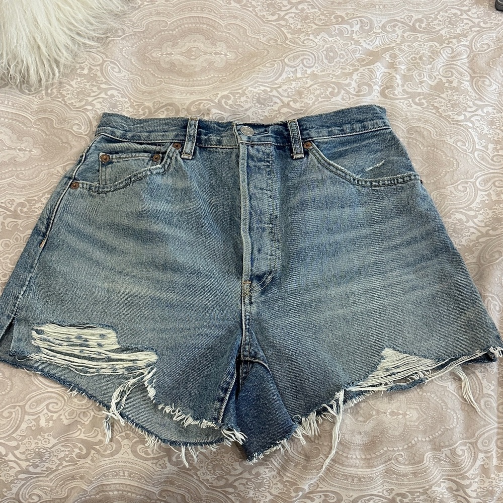 RE/DONE Denim Distressed Women Shorts